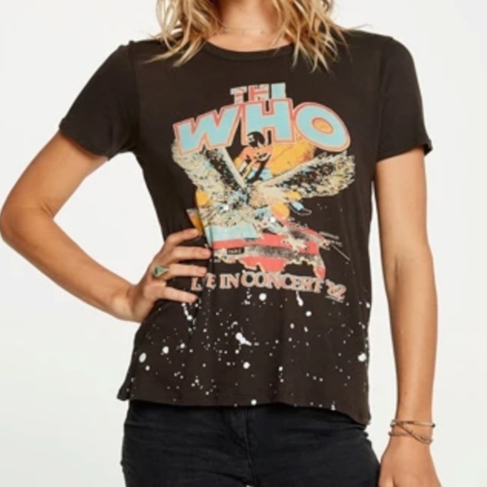 CHASER The Who Distressed Tie Dye Band Tshirt Top